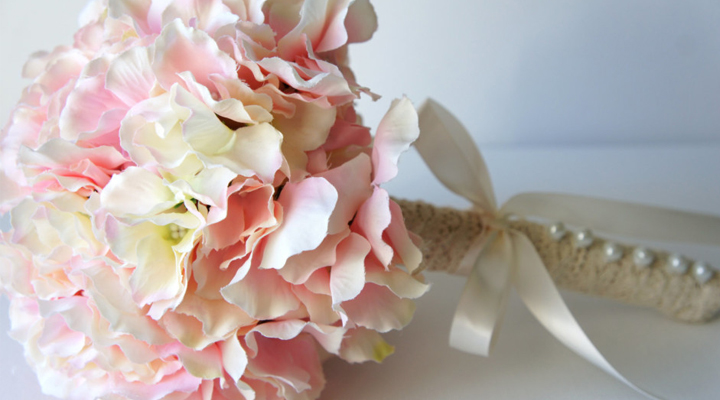 Custom faux hydrangea bouquet
