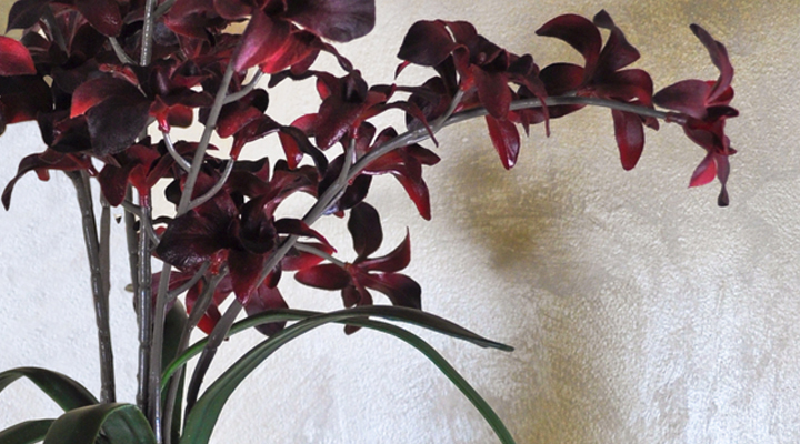 Custom faux orchid arrangement