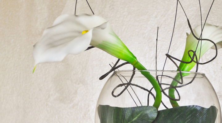 Custom faux calla lily arrangement